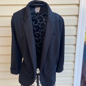 BLACK SOFT BLAZER WITH BOWS ON THE POCKETS